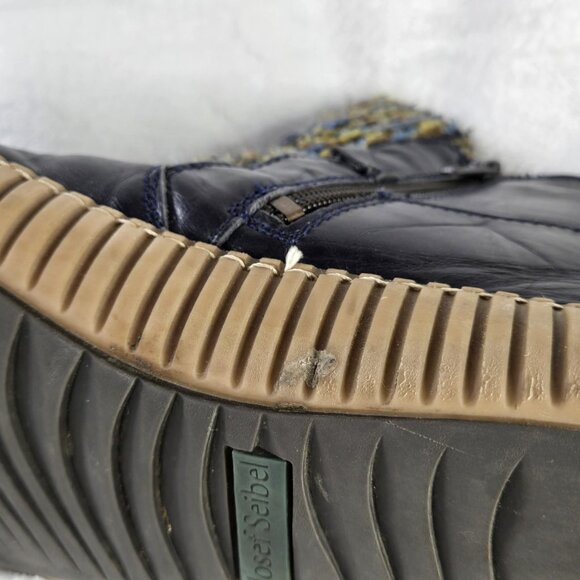 Josef Seibel Dark Navy Blue Leather Ankle Booties US Women's Size 8 - Picture 8 of 10